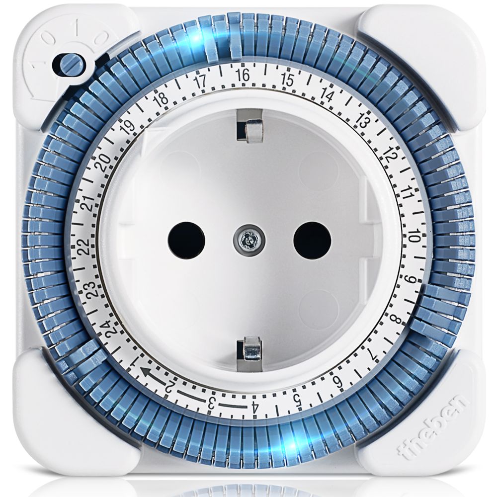 Bild von Theben Timer 26 Mechanische Tageszeitschaltuhr von Theben mit blauem Segmentring zur Zeitsteuerung von Geräten