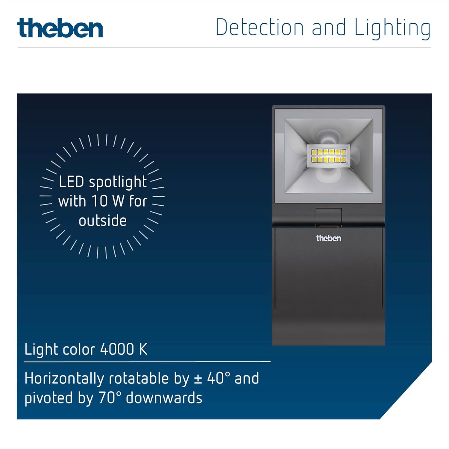 LED-Strahler theLeda S10L BK Beschreibung