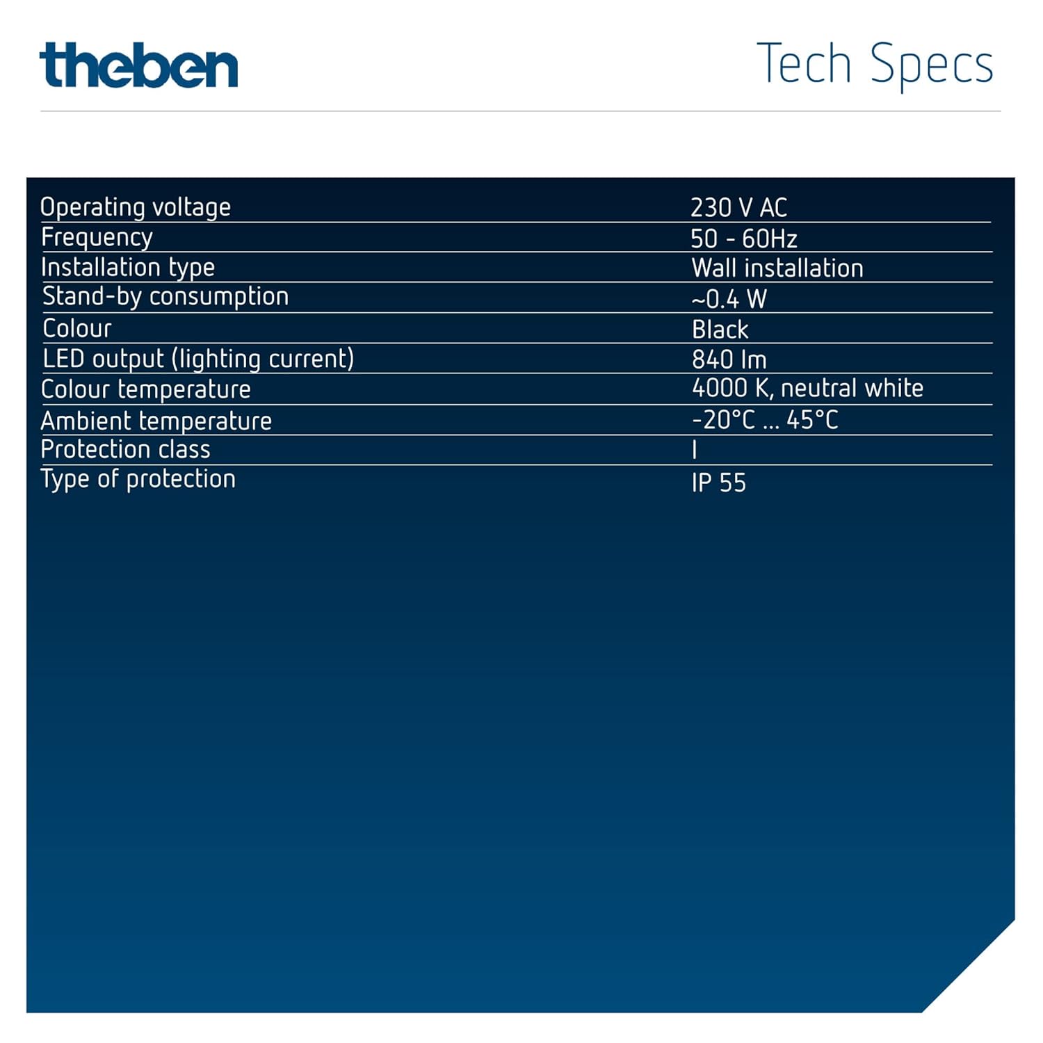 LED-Strahler theLeda S10L BK Datenblatt